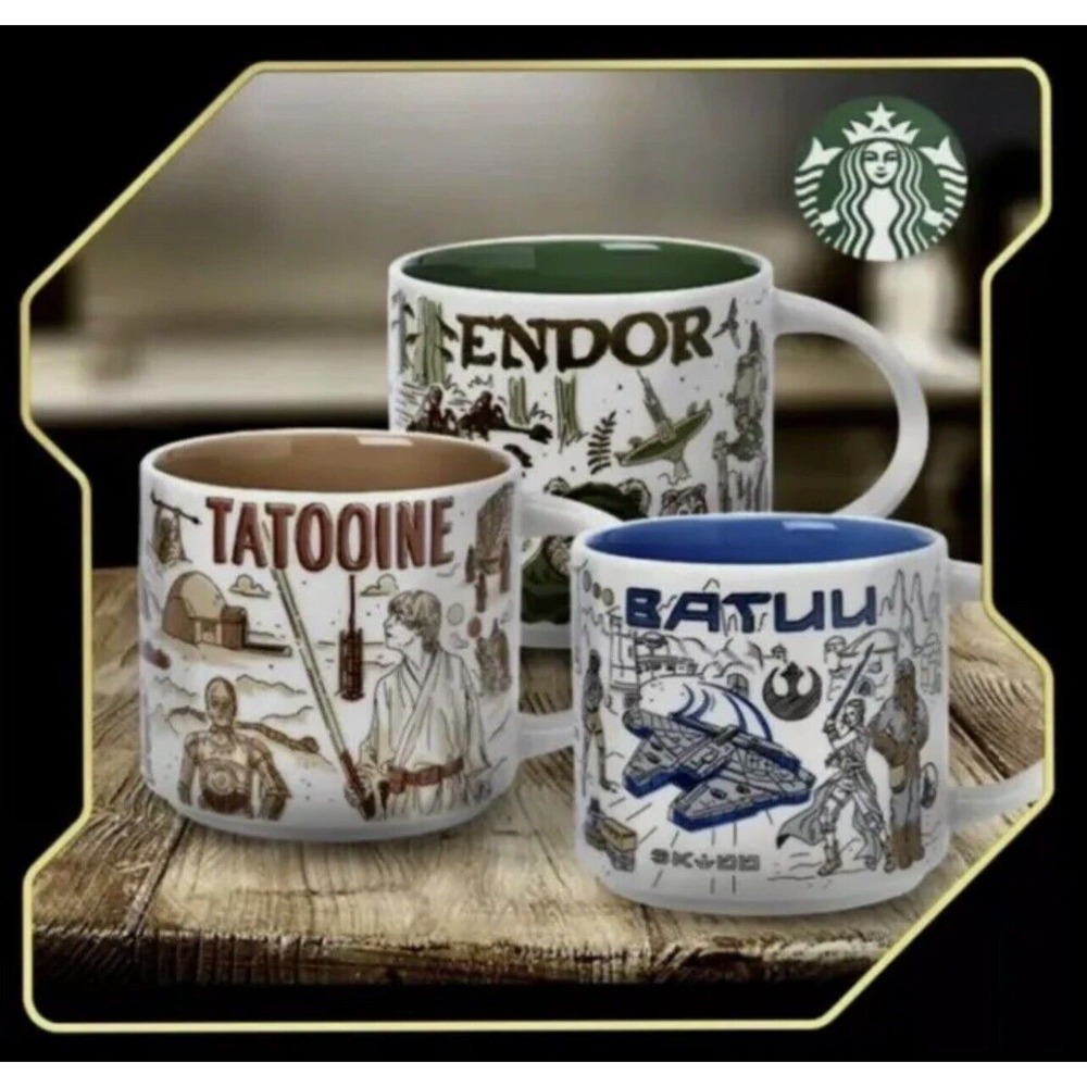 🔥 2021 Starbucks Star Wars Cups Set Tatooine Endor Batuu Been There Series Mugs